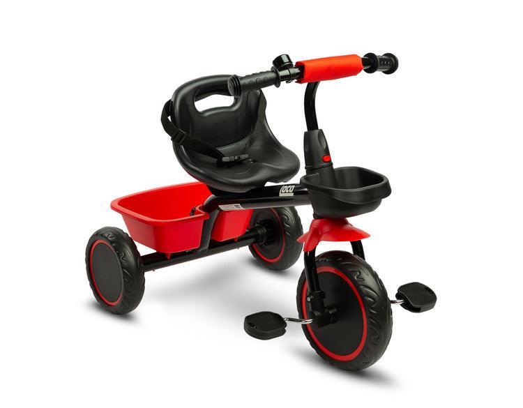 Loco tricycle from Toyz will make the time spent on a walk more enjoyable for children, and will also help them develop better motor coordination. Loco features a sturdy metal frame and impenetrable foam wheels. It is equipped with 2 capacious baskets that allow you to transport toys or other accessories useful for a walk.