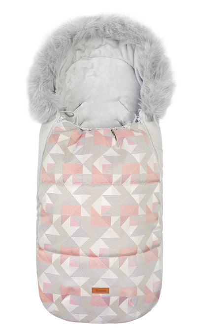 Olaf romper bag is perfect for walks in colder temperatures. It combines a waterproof, easy to keep clean outer layer and soft polar fleece on the inside. Thanks to a fluffy, anti-allergic non-woven fabric it provides effective protection and comfort of a baby. Stylish patterns make the bag exceptional, and artificial fur by the hood with the option of unfastening make it look unique. The romper bag fits pushchairs of any style. It can be used in prams, strollers, and for sledges.