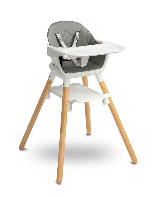 Bravo is a high chair that makes it easy for small children to sit together with adults. The elegant look and delicate colors will appeal not only to fans of Scandinavian design. Bravo can be used in many ways: with the function of a high chair, a low seat and a stool (high and low). It has two levels of footrest adjustment (16 cm and 24 cm) ensuring comfort for older children. During feeding, the profiled tray ensures that nothing will spill onto the floor.