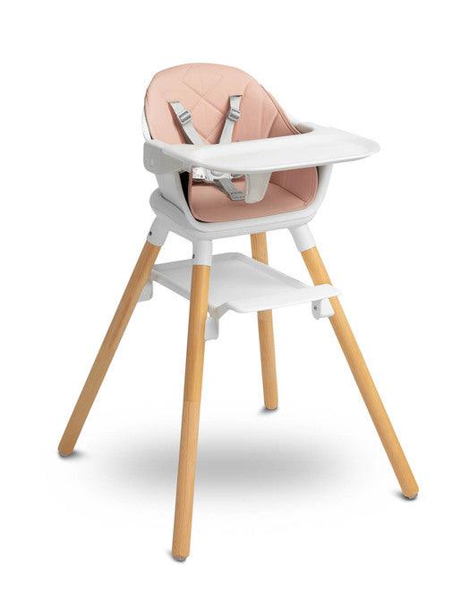 Bravo is a high chair that makes it easy for small children to sit together with adults. The elegant look and delicate colors will appeal not only to fans of Scandinavian design. Bravo can be used in many ways: with the function of a high chair, a low seat and a stool (high and low). It has two levels of footrest adjustment (16 cm and 24 cm) ensuring comfort for older children. During feeding, the profiled tray ensures that nothing will spill onto the floor.