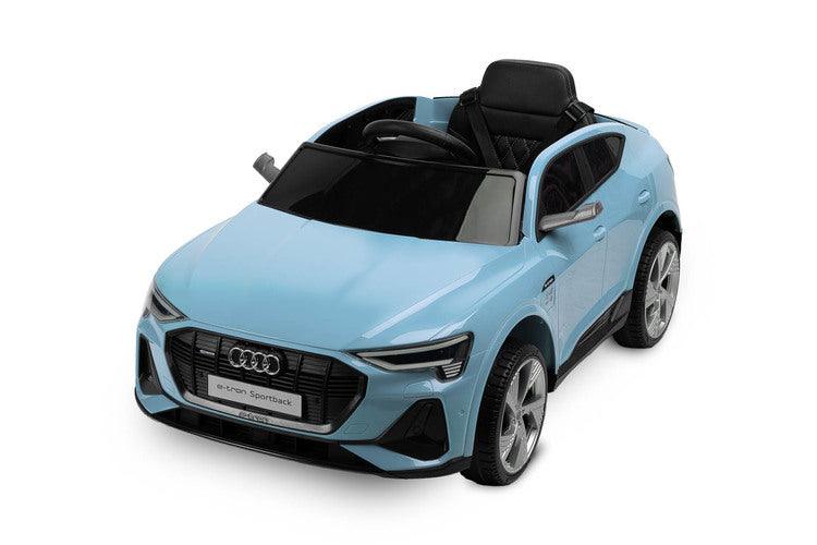 Audi E-tron Sportback is a Toyz licensed battery car that combines elegant design with the dynamism of an electric drive. Modern narrow mirrors and a combined rear light beam. The inner strength of the E-tron Sportback is the all-wheel drive with 45 W motors. They are powered by a 7 Ah battery. Comfort and safety of play are ensured by rear shock absorbers, EVA foam wheels, eco-leather seat, 3-point belts, slow start, two speed modes and an automatic brake.