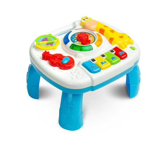 Educational Musical Table from TOYZ is a lot of great fun for every child. The toy is equipped with a loudspeaker that plays many melodies when the child touches its elements.