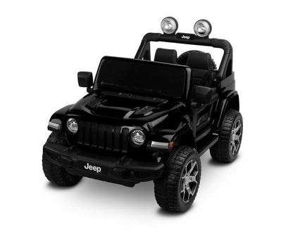 Jeep Rubicon is a battery vehicle, which is a licensed version of the well-known off-roader. The faithful reproduction of the Jeep's appearance will delight both small drivers and parents. Driving comfort is ensured by rear axle shock absorption and a seat with eco-leather upholstery. Easier off-road driving will be ensured by 4 motors driving 30-centimeter wheels made of EVA foam.