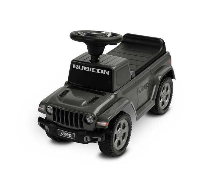 The Jeep Rubicon children's ride by Toyz combines off-road design and high quality workmanship. It will help in learning to move independently and will give a lot of fun while playing. The ride-on has a steering wheel with two sound-producing buttons. Under the seat there is a storage for toys.