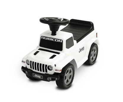 The Jeep Rubicon children's ride by Toyz combines off-road design and high quality workmanship. It will help in learning to move independently and will give a lot of fun while playing. The ride-on has a steering wheel with two sound-producing buttons. Under the seat there is a storage for toys.