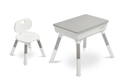 Lara is a table with a chair that will work as a first desk for a toddler. The table provides a place for creative play and learning for children aged 3 and over. The solid construction guarantees safety and comfort during everyday activities. The table is equipped with two recesses under the table top, providing enough space for storing toys and school supplies. The height of the recesses is 9 cm, which facilitates access to stored items.