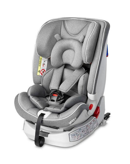 The Yoga car seat has been designed to accompany your child on journeys from birth to around 4 years. Weight categories 0-36 kg (groups 0+, I, II, III). It has 4 levels of seat inclination adjustment. The location of the center of gravity allows for a smooth and quick change of the seat inclination when the little traveler falls asleep. Yoga also has a TopTether belt and ISOFIX attachments that are released automatically using a lever mounted under the seat. 