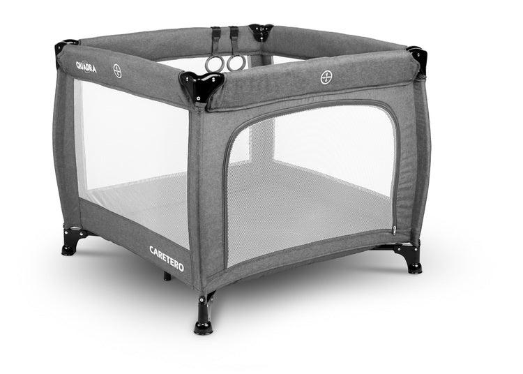 Light weight, practical and easy to operate square playpen. Quadra is perfect as a place for the baby to rest and play both at home and while travelling. Equipped with a soft mattress with a colourful design and stand-up learning handles. Matching carrier bag for easy transportation included.