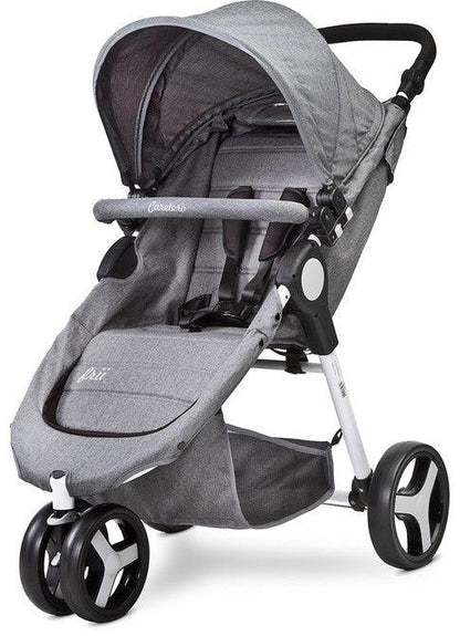 Frii stroller is a jogger-type buggy made for active parents. Three large wheels, high manouverability, compact chasis and double handle, all of these features help in conquering all paths and sidewalks. The Frii stroller can be easily adjusted to the parent's needs. The handle has a wide height setting range (75 to 105 cm!). The stroller folds in half without the need of removing the canopy or the bumper and the whole process boils down to pressing a button and pulling a strap. Easy and quick!