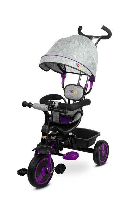 The BUZZ bike is one of many innovative solutions that combines a tricycle with a stroller. The bike is equipped with belts and a spacious, foldable canopy that protects the toddler from the sun. In the basket located at the back, you can put various small items and toys of a toddler or a shopping bag. The bike has a 3-step height adjustment of the footrest and a freewheel. For parents, the adjustable height of the handle is a convenience.