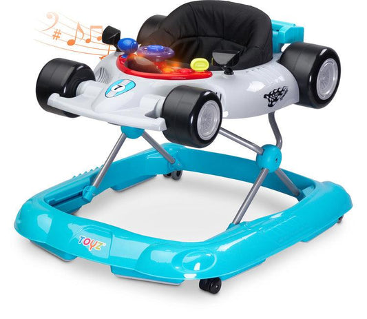 Speeder will make your baby feel like a true Formula 1 racer, safely driving through the circuits of your house, learning some moves and exploring new locations. A comfortable ride will be esured by a profiled seat and stiffened backrest, while the interactive panel will charm your baby with its lights and sounds during pit-stops.