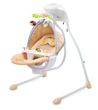 Bugies is a top-shelf electric swing for babies weighing up to 12 kg. Bugies was made with the needs of the most demanding parents in mind, who seek for a product that assists in a harmonous growth and development of the baby. Thanks to its comfortable seating, 5-point harness, toy-carousel, melodies and many swinging programs, Bugies is the perfect resting place for a baby during daytime. Electric swing for babies from birth, weight up to 12 kg.
