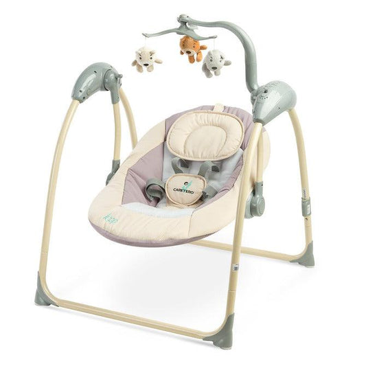 LOOP swing has been equipped with many modern solutions to help parents in everyday-care of their baby. Apart from melodies and five swinging speeds, the LOOP swing has an included remote controller. Additionally, LOOP has a voice recognition mode that switches the swing on when the baby starts crying.