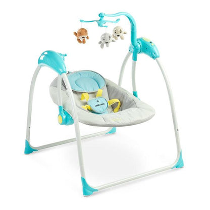 LOOP swing has been equipped with many modern solutions to help parents in everyday-care of their baby. Apart from melodies and five swinging speeds, the LOOP swing has an included remote controller. Additionally, LOOP has a voice recognition mode that switches the swing on when the baby starts crying.