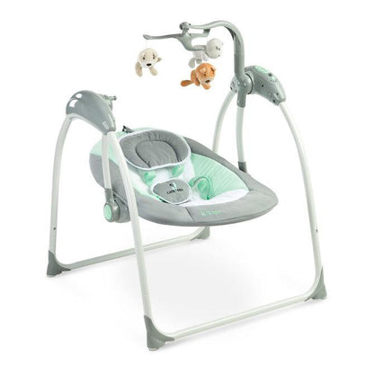 LOOP swing has been equipped with many modern solutions to help parents in everyday-care of their baby. Apart from melodies and five swinging speeds, the LOOP swing has an included remote controller. Additionally, LOOP has a voice recognition mode that switches the swing on when the baby starts crying.