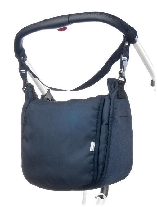 A capacious and solid mama bag made of safe materials. Multiple compartments, pockets and rubber bands help in organizing all accessories necessary during a stroll with your baby. The velcro-closed flap allows quick and easy access to the most important items. The included shoulder strap can be snapped onto the strollers handle for even more convenience.