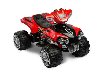 Cuatro was designed with the younger brothers and sisters in mind. Even a 3-year old can easily drive it! Every child will be amazed by the sporty looks of Cuatro, with its chrome wheels and engine. 2 powerful motors allow to ride the quad with a speed of 6 km/h forwards and backwards (up to 2 hours of fun on a single battery charging!). There are as many as 6 colors to choose from!