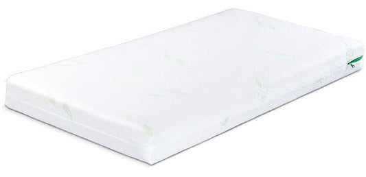 MEMORY ALOE VERA 120 x 60 cm, thermo elastic Foam-Coconut Mattress, 12 cm thick, two-sided and four-layered mattress using space technology. Thermo elastic/ memory foam is an advanced type of mattresses filling. It adapts to the shape of a body with temperature. It has rehabilitation and orthopedic properties. The construction of the mattress is stiffened by coconut fibers mats. 2 layers of fluffy non-woven fabric improve the softness and durability. Removable Aloe Vera fabric cover is soft in touch.