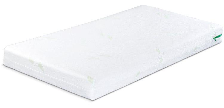 LUXE Aloe Vera 120 x 60 cm Coconut-Foam-Coconut Mattress will make your child feel like a royal baby in his/her cot. Thanks to its layered structure (2 coconut mats in combination with a foam layer) and the thickness of 11 cm, it provides comfortable and restful sleep. The cover, made from Aloe Vera fabric is extremely delicate in touch and has anti-allergic and anti-bacterial properties. The cover may be removed and washed when it gets dirty.