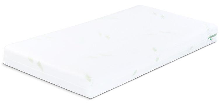 Two-sided mattress for the youngest children. HR foam characterizes with exceptional resistance to deformation and perfect adaptation to body shape. Classic polyurethane foam, additionally stiffened with felt filler, provides proper base hardness in the first months of a baby's life. The cover made from Aloe Vera fabric is extremely soft in touch and has anti-allergic and anti-bacterial properties. 