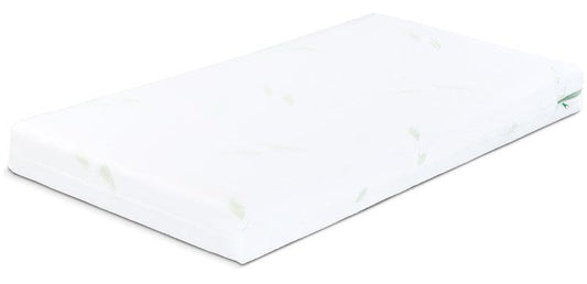 Two-sided mattress for the youngest children. HR foam characterizes with exceptional resistance to deformation and perfect adaptation to body shape. Classic polyurethane foam, additionally stiffened with felt filler, provides proper base hardness in the first months of a baby's life. The cover made from Aloe Vera fabric is extremely soft in touch and has anti-allergic and anti-bacterial properties. 