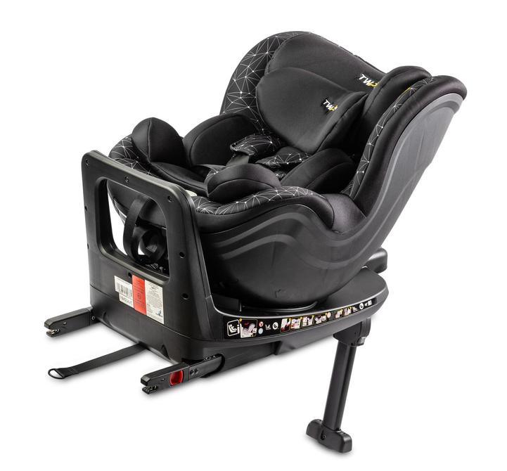 Twisty car seat to ensures safety in accordance with the ECE R129 approval standard, known as i-Size. Designed for comfort of small passengers and as long as possible travel rearward facing. This increases their safety and reduces the risk of injury. Children weighing max. 18 kg and height up to 105 cm.The Twisty seat is made of a soft-touch fabric. It has a set of inserts (including the headrest), which provides the ideal travel comfort for the babies and can be easily adapted to the growing child.