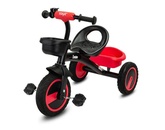 Tricycle Embo it's a bike that makes walks with your child enjoyable. Embo is characterized by a solid metal frame and durable foam wheels. Equipped with two baskets that are perfect for carrying toys and any other necessary accessories.