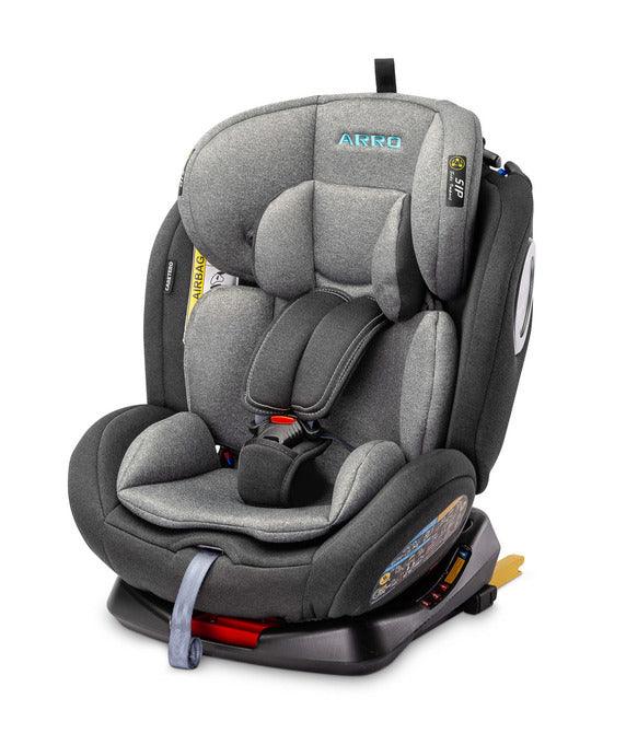 Arro is a versatile car seat for children from 0 to 36 kg. It has a swivel base that makes it easy to insert the child and change the position in relation to the direction of travel. Thanks to the wide adjustment possibilities - the headrest can be extended by up to 21 cm - and reducing inserts, the Arro seat will be a constant companion of many car journeys. The side walls have additional reinforcements absorbing the impact energy, i.e. the SIP system - side impact protecion.