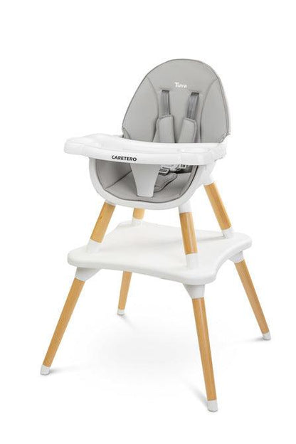 Tuva is a high chair that combines a unique Scandinavian style with functionality. Thanks to their simple design, they can be quickly adapted to the needs of the child. With a few movements (without removing the legs) it turns from a high chair into a stylish chair + table set. Tuva is made of high-quality materials, which makes it durable and safe. It has five-point belts and additional protection at the tray, which prevents the baby from slipping.